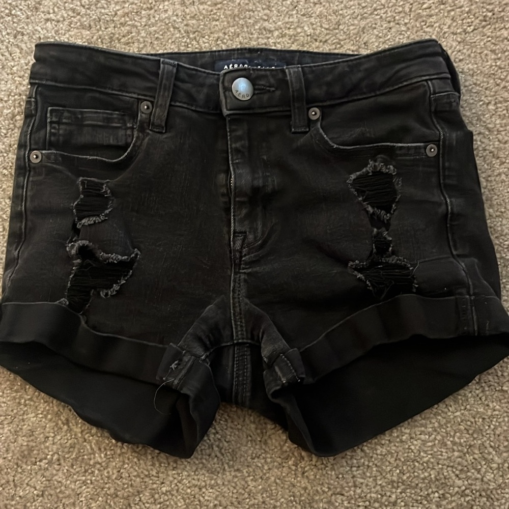 Aéropostale Black High Rise Midi Jeans